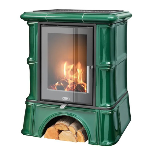 Kachlová kamna ABX Bavaria exklusive kachlový sokl, Flaschengrün